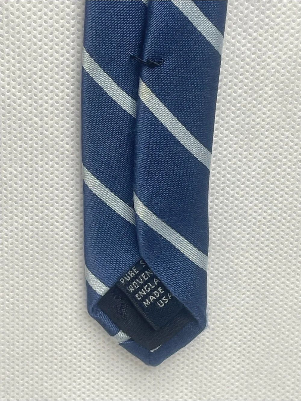 Brooks Brothers Makers Repp Silk Tie Navy Blue Preppy Striped Textured Necktie